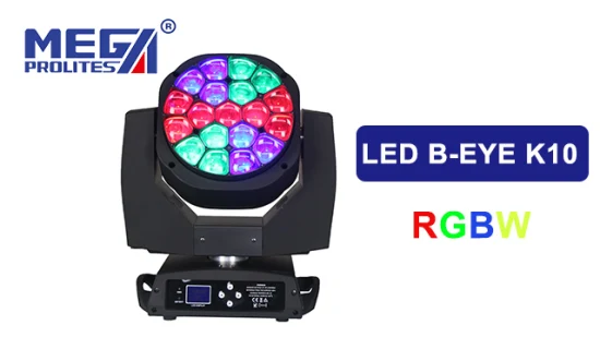 19 X 15W RGBW LED Bee Eye Zoom Wash Testa mobile Luce da palco per DJ